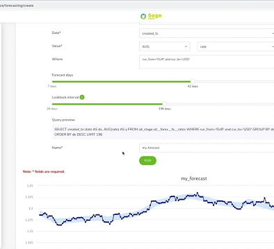 How to use SageData Forecast Tool